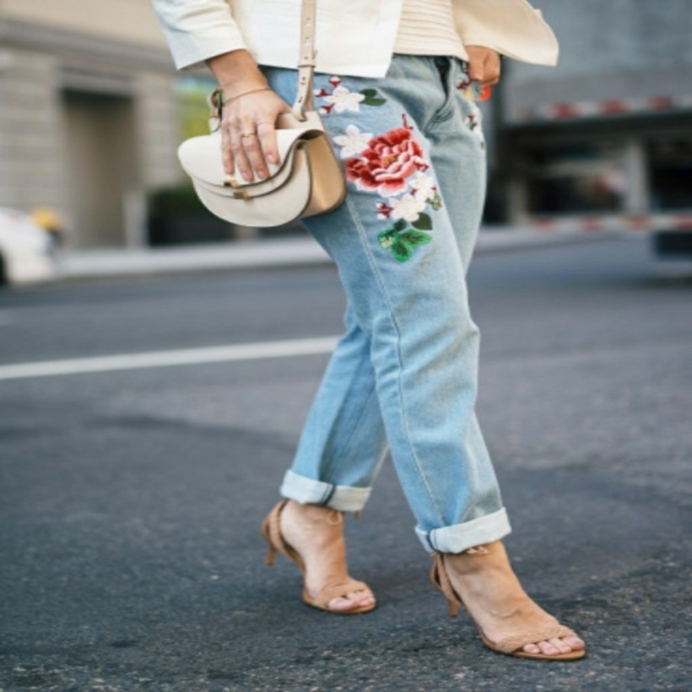 French Connection Floral Embroidered Jeans - Picture 8 of 8